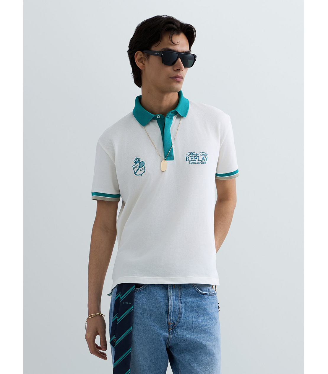 REPLAY &times; Monte Carlo Country Club ポロシャツ 詳細画像 ホワイト 1